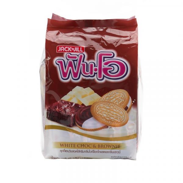 Sandwich Cookies Filled with White Chocolate Flavored and Brownie Flavored Cream