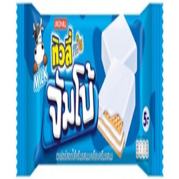 เวเฟอร์สอดไส้ครีมรสนมเคลือบครีมรสนม