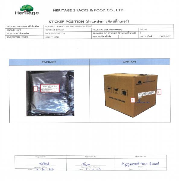 เมล็ดฟักทองอบเกลือ รสเค็มน้อย