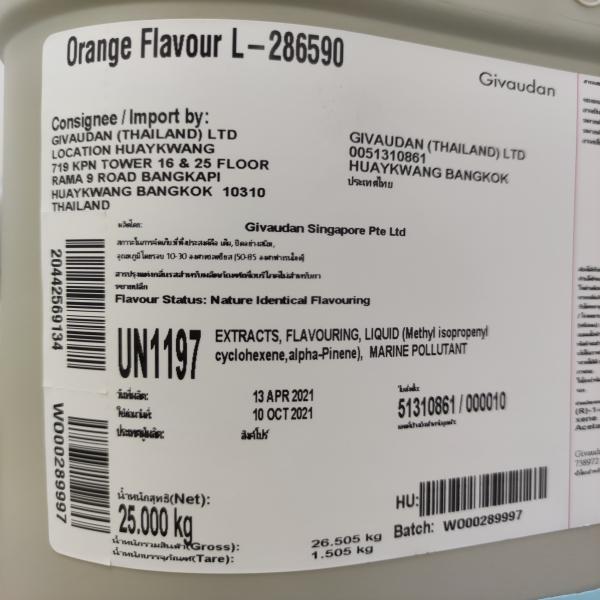 ORANGE FLAVOUR L-286590 / GIVAUDAN SINGAPORE PTE LTD / SINGAPORE