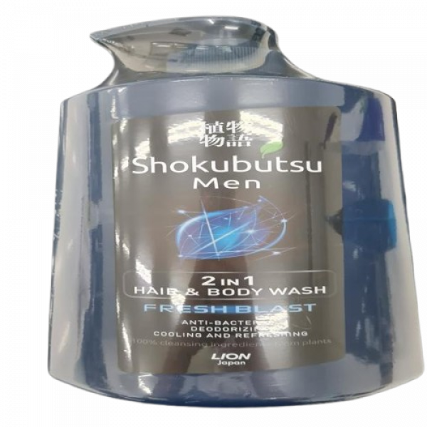 Shokubutsu Men 2-in-1 Hair & Body Wash (Fresh Blast) 100 ml., 850 ml., 550 ml. (SINGAPORE)