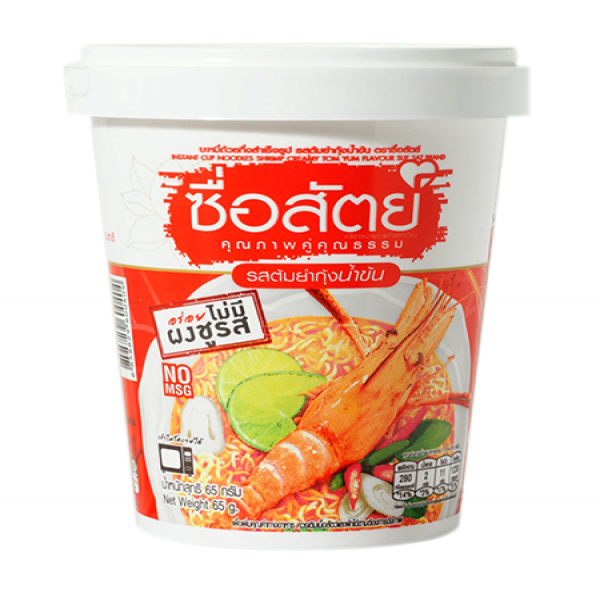 บะหมี่ถ้วยกึ่งสำเร็จรูป รสต้มยำกุ้งน้ำข้น สูตรไม่มีผงชูรส