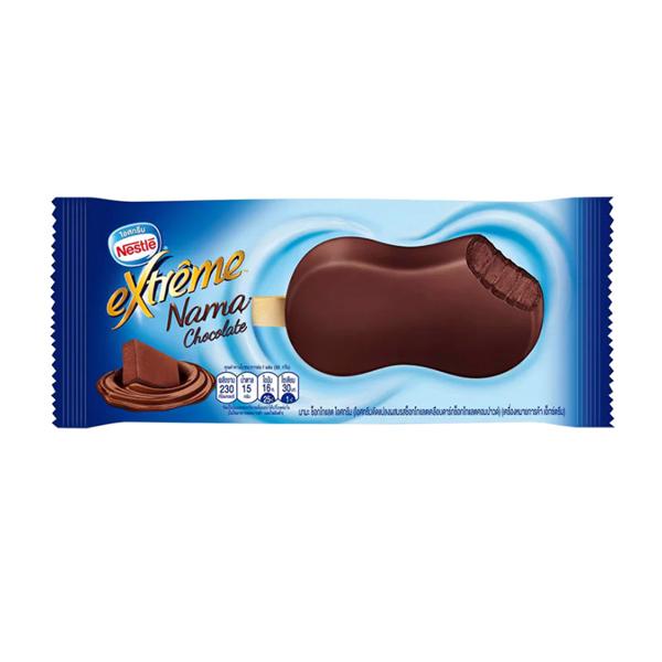 เอ็กซ์ตรีม นามะ ดาร์ก ช็อกโกแลต เฟลเวอร์ไอศกรีม (ไอศกรีมดัดแปลงผสมรสช็อกโกแลตเคลือบดาร์กช็อกโกแลตคอมปาวด์) (เครื่องหมายการค้า เอ็กซ์ตรีม)