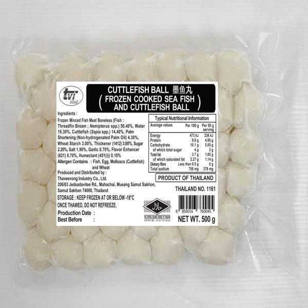 CUTTLEFISH BALL : FROZEN COOKED SEA FISH AND CUTTLEFISH BALL