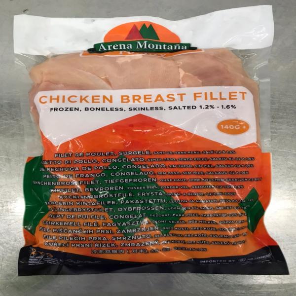 Chicken Breast Fillet Frozen, Boneless, Skinless, Salted 1.2% - 1.6%