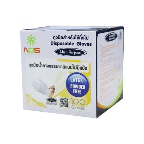 ถุงมือน้ำยางธรรมชาติแบบไม่แป้ง (บรรจุ 50 ชิ้น, 100 ชิ้น)