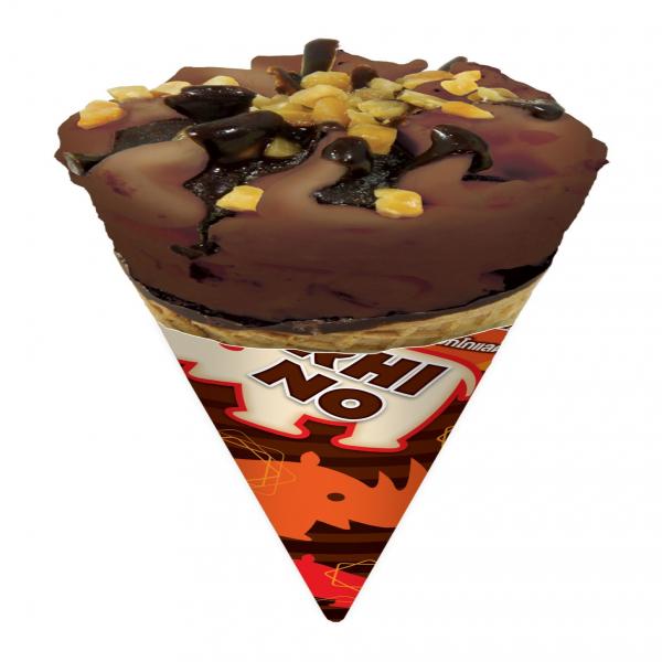 ไรโน ไอศกรีมดัดแปลงรสช็อกโกแลตราดด้วยน้ำเชื่อมโกโก้และถั่วลิสง