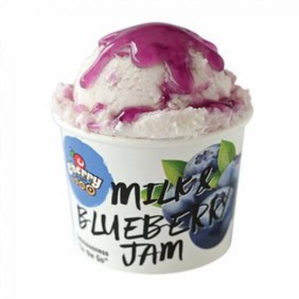 To Go Milk Flavoured Ice Cream with Blueberry Syrup