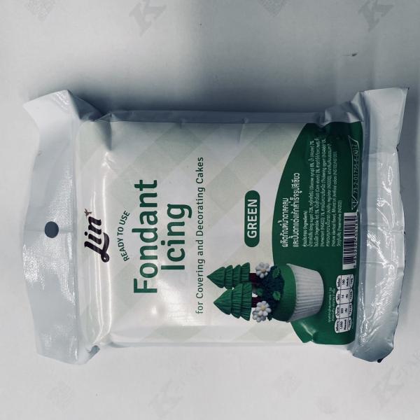 น้ำตาลคลุมเค้กสำเร็จรูปสีเขียว 250 กรัม (ตรา ลิน)