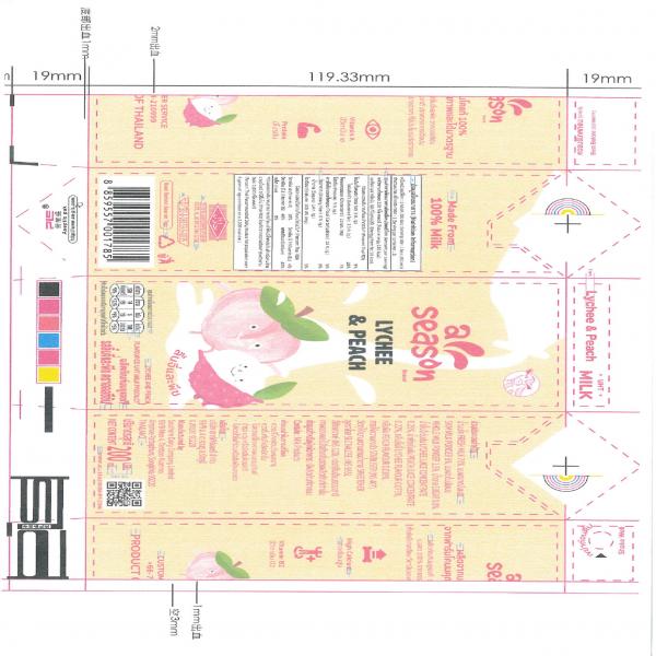 LYCHEE AND PEACH FLAVOURED UHT MILK PRODUCT