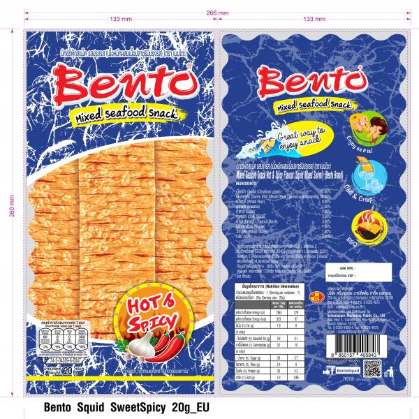 Mixed Seafood Snack Hot & Spicy Flavour (Squid Mixed Surimi) (Bento Brand)