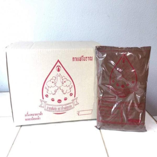 กาแฟผสม ช้างคู่ชูบอล สีแดง