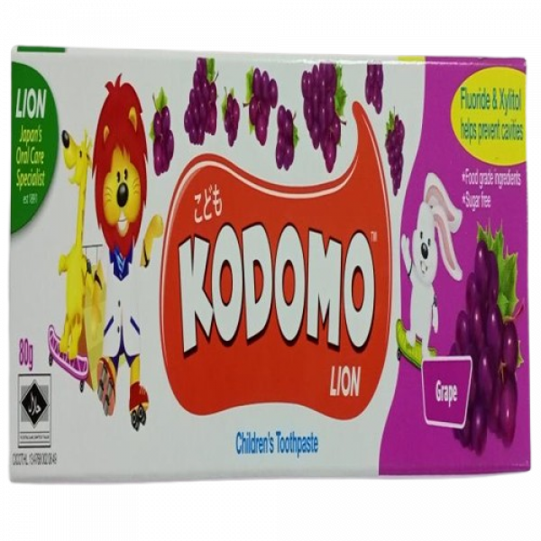 ยาสีฟันโคโดโมไลอ้อนสำหรับเด็กกลิ่นองุ่น 15 กรัม, 40 กรัม, 80 กรัม