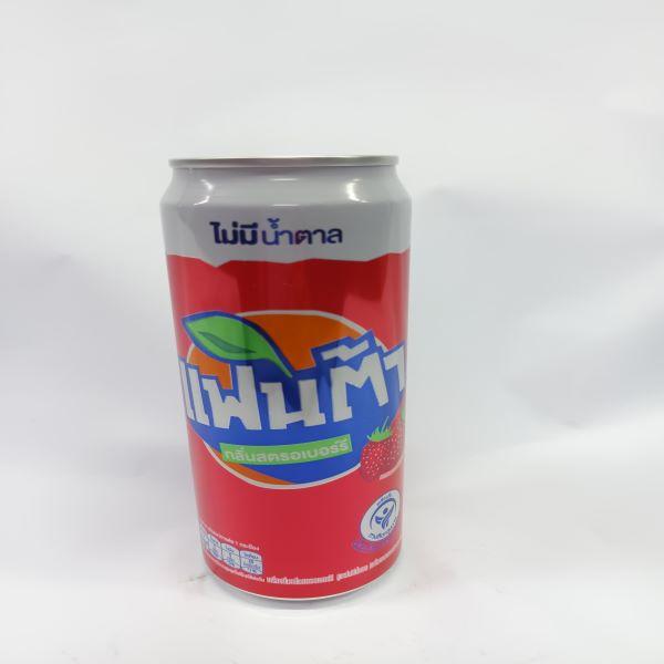 เครื่องดื่มกลิ่นสตรอเบอร์รี่ สูตรไม่มีน้ำตาล (ชนิดกระป๋อง)