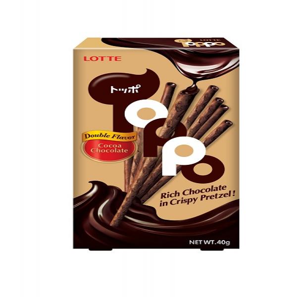 TOPPO COCOA FLAVORED PRETZEL STICK WITH CHOCOLATE FILLING