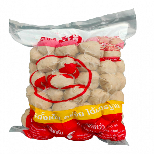 ลูกชิ้นเนื้อวัว (ตรานำชัย) (ขนาดลูกใหญ่ น้ำหนักสุทธิ 1.5 กก., 1 กก.)