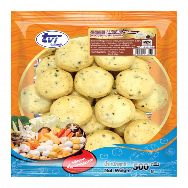 FROZEN FISH BUN WITH TRUFFLE FLAVOURED CREAM