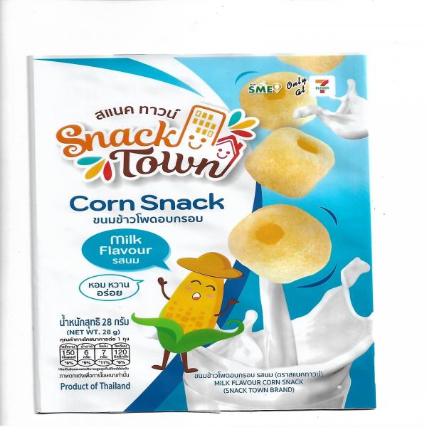 ขนมข้าวโพดอบกรอบ รสนม (สแนคทาวน์)