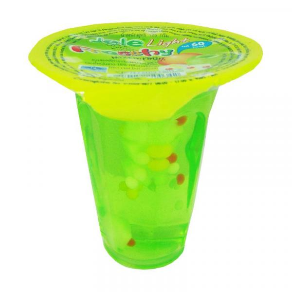 ขนมเยลลี่คาราจีแนนผสมบุกผง และน้ำองุ่นขาว 15% กลิ่นผลไม้รวม