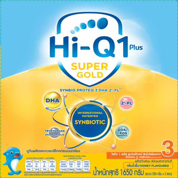 ผลิตภัณฑ์นม ชนิดละลายทันที กลิ่นน้ำผึ้ง (ไฮคิว 1 พลัส ซูเปอร์โกลด์ ซินไบโอโพรเทก 3 ดีเอชเอ ทู-เอฟแอล เครื่องหมายการค้า)