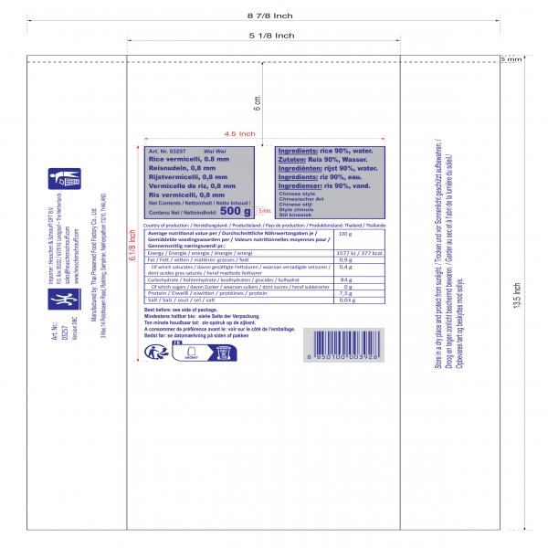 Rice vermicelli (0.8 mm) Chinese style