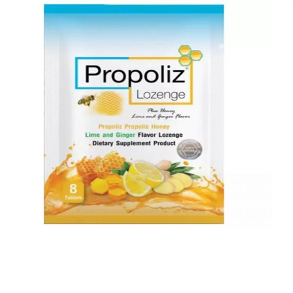 PROPOLIZ Propolis Honey Lime and Ginger Flavor Lozenge Dietary Supplement Product