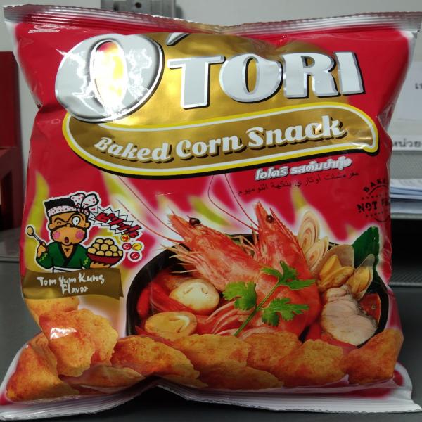 ขนมข้าวโพดอบกรอบรสต้มยำกุ้ง