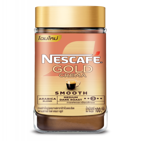 NESCAFE® GOLD Crema Smooth) Instant Coffee Blended with Finely Ground Roasted  Arabica