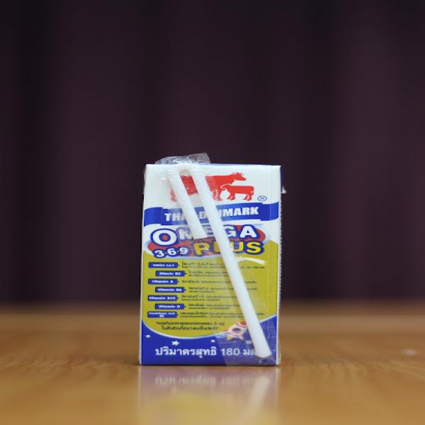 UHT Plain Flavored Milk Product Omega Plus (180 ml.)