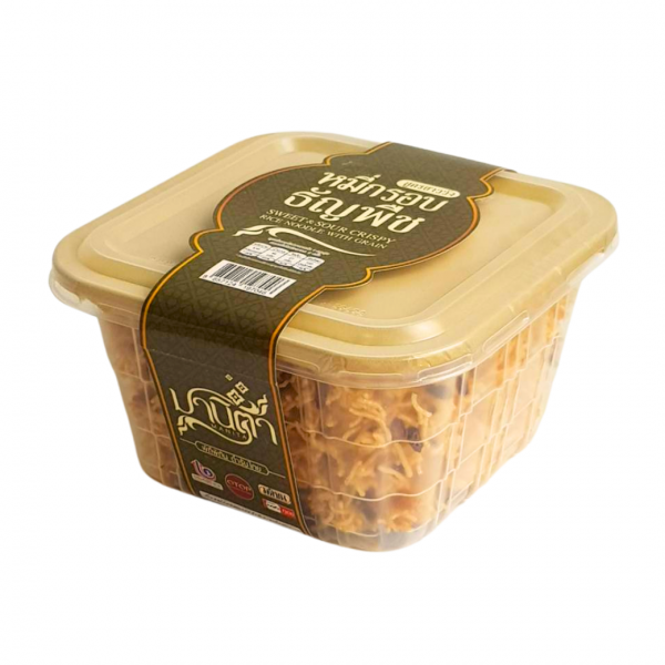 Thai Sweet&Sour Crispy Rice Noodles with Crispy Job's Tears and Riceberry ,Whole Grains Recipe Manita brand