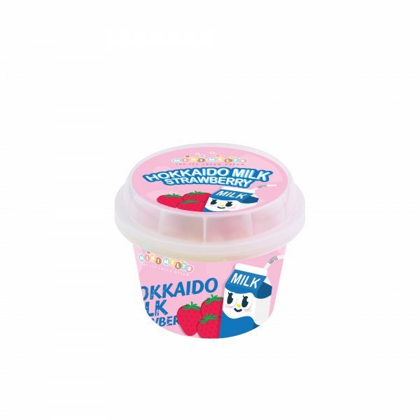 Ice Cream Hokkaido Milk Flavor and Strawberry Flavor(Minimelts Brand)