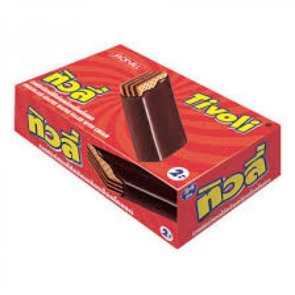 เวเฟอร์สอดไส้ครีมรสช็อกโกแลตเคลือบช็อกโกแลต