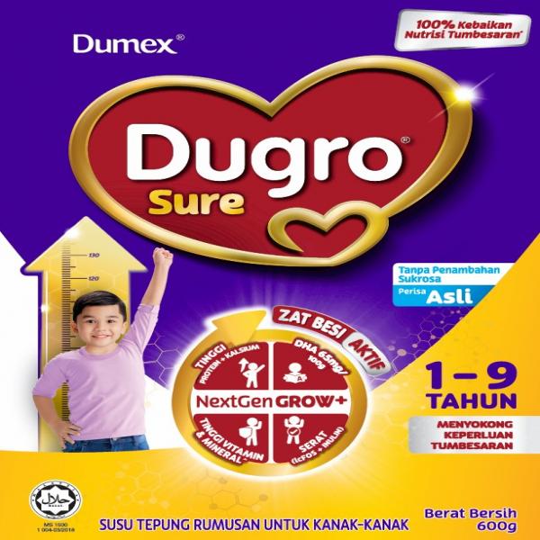 FORMULATED MILK POWDER FOR 1-9 YEARS (DUGRO SURE) / SUSU TEPUNG RUMUSAN UNTUK KANAK-KANAK 1-9 TAHUN (DUGRO SURE)