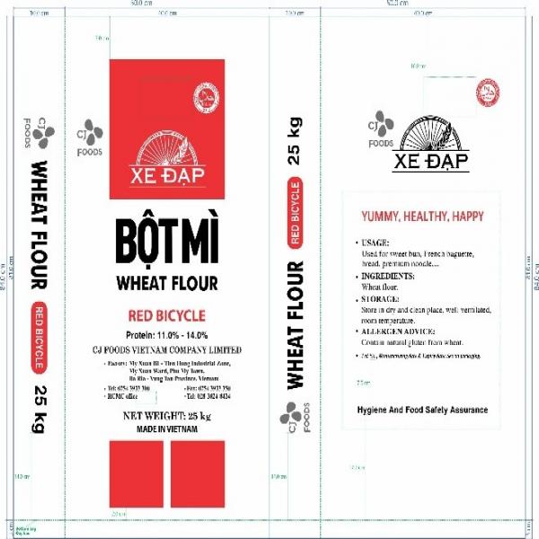 Red  bicycle  wheat flour