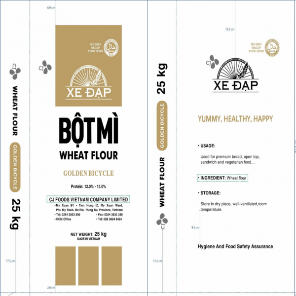 Golden bicycle  wheat flour