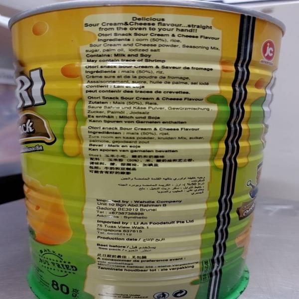 SOUR CREAM AND CHEESE FLAVOUR CORN SNACK