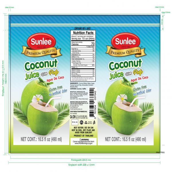 Canned Coconut Juice with pulp