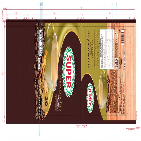 กาแฟปรุงสำเร็จรูปชนิดผง ตราซุปเปอร์ ผสมโสม 3อิน1