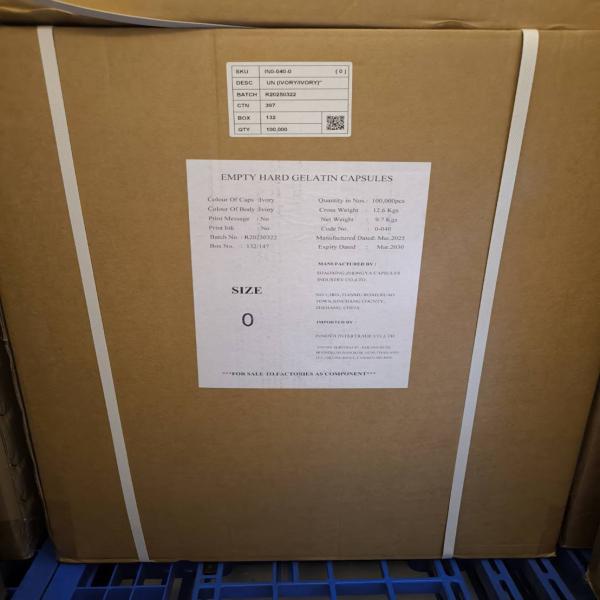 CAPSULES SIZE 0 UN IVORY/IVORY (0-040) / INNOVA INTERTRADE CO.,LTD. / CHINA