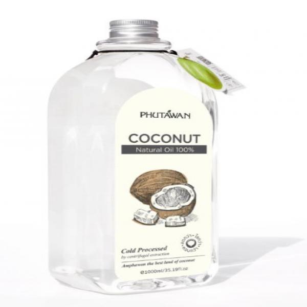 Natural Coconut Oil 100% packing plastic bottle size 50 ml., 100 ml., 1,000 ml.
