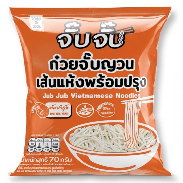 จั๊บจั๊บ ก๋วยจั๊บญวนเส้นแห้งพร้อมปรุง สูตรต้มยำกุ้ง