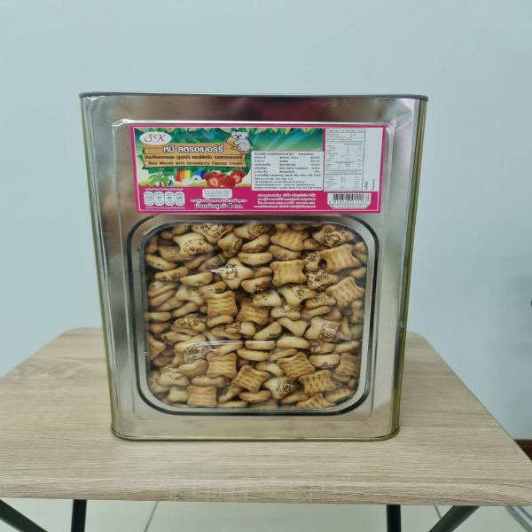 Bear Biscuit with Strawberry Flavour Cream