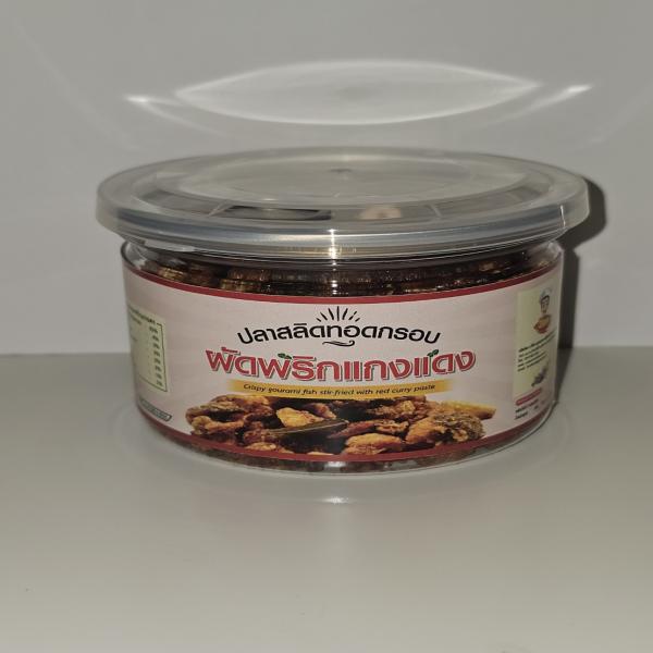 Crispy Gourami Fish Stir-fried with Red Curry Paste