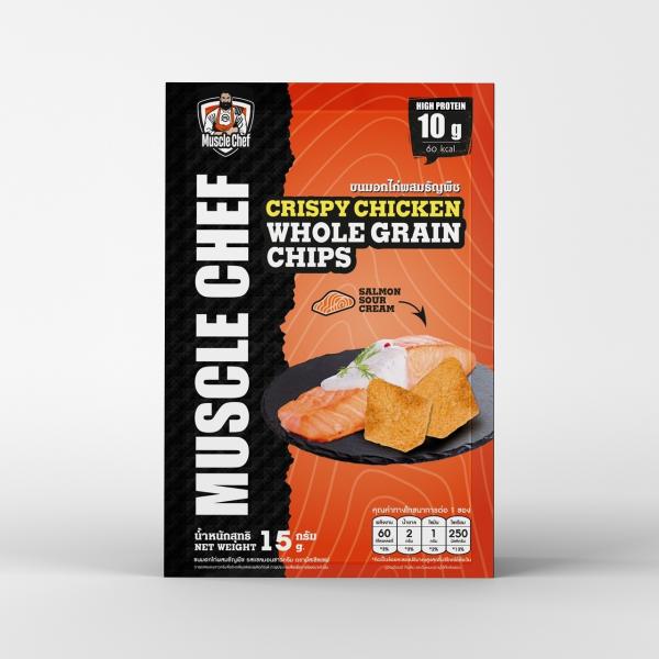 ขนมอกไก่ผสมธัญพืช รสแซลมอนซาวครีม