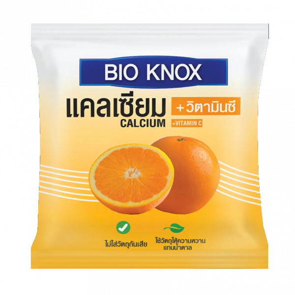 ไบโอ น็อค ผลิตภัณฑ์เสริมอาหารแคลเซียม & วิตามินซี พลัส รสส้ม