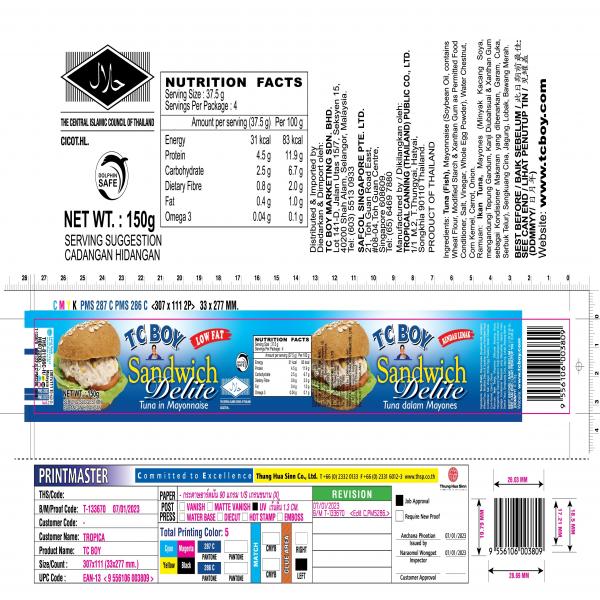 Sandwich Delight Tuna In Mayonnaise