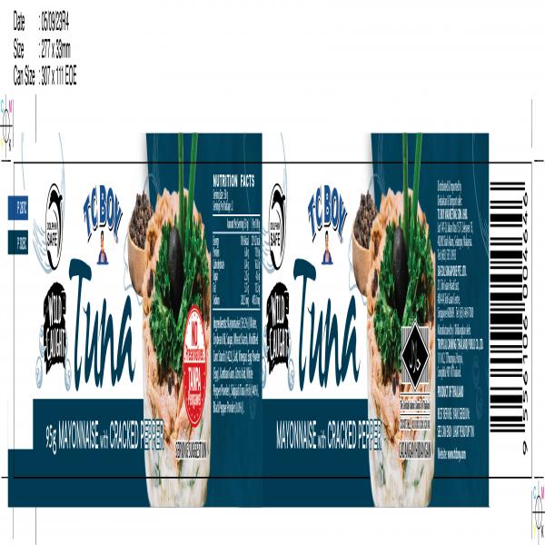 ปลาทูน่าในมายองเนสผสมพริกไทยดำ