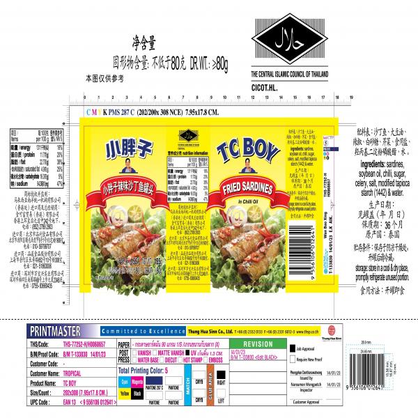 ปลาซาร์ดีนในน้ำมันผสมพริก