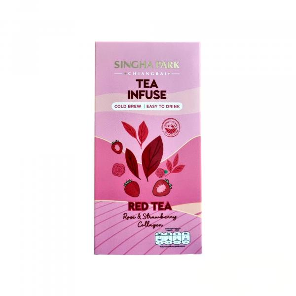 เครื่องดื่มชาแดงอัสสัมผสมคอลลาเจน กลิ่นกุหลาบและกลิ่นสตรอเบอร์รี่