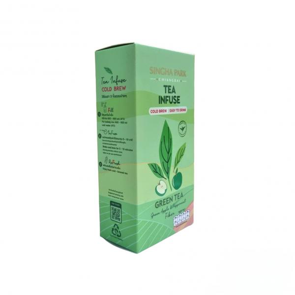 เครื่องดื่มชาเขียว (เซนฉะ) ผสมไฟเบอร์ กลิ่นแอปเปิ้ล และกลิ่นเปปเปอร์มิ้น